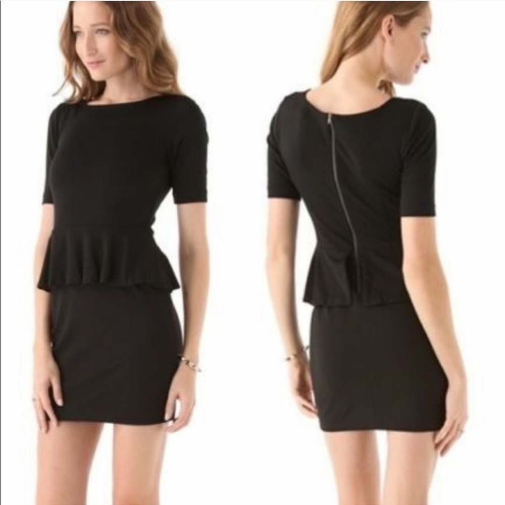 ella moss // Emily Classic Black Peplum Mini Dress